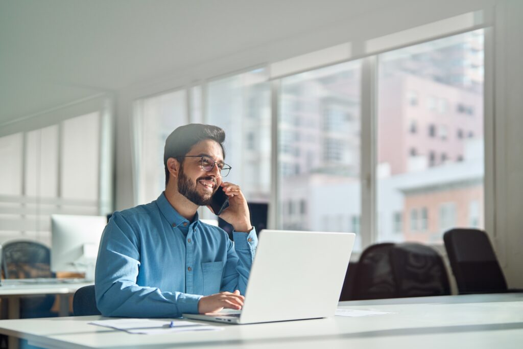 man marketing telecom services